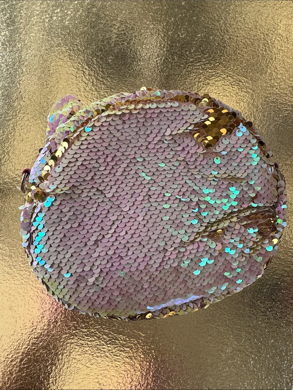 Ty Gold and Pink Sequin Unicorn “Fantasia” Crossbody Bag (no strap)